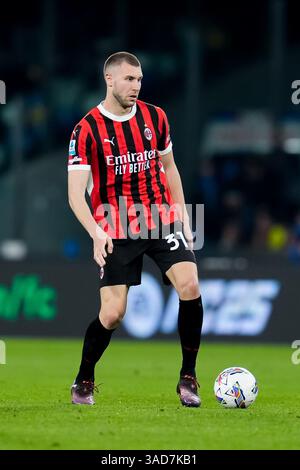Neapel, Italien. 30. März 2025. Während der Serie A Enilive Match zwischen SSC Napoli und AC Milan am 30. März 2025 im Stadio Diego Armando Maradona in Neapel (Italien) Credit: Giuseppe Maffia/Alamy Live News Stockfoto
