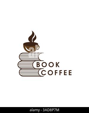 Book Coffee Logo Stock Vektor