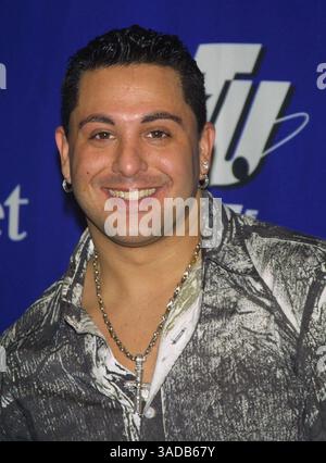 Dezember 2001; New York, NY, USA; DJ KRITZELT für Fotos im Pressesaal für das KTU Miracle auf der 34. St. Konzert im Madison Square Garden. (Bild: Nancy Kaszerman/ZUMAPRESS.com) Stockfoto