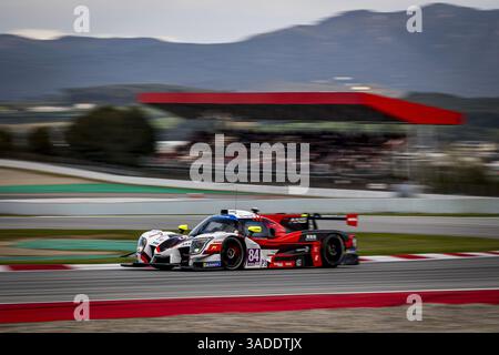 84 LEMOINE Julien (fra), TROJANI Paul (fra), ans Motorsport, Ligier JS P325, LMP3 Pro-am, Action während der 1. Runde des Michelin Le Mans Cup 2025 auf dem Circuit de Barcelona-Catalunya vom 4. bis 6. April 2025 in Barcelona, Spanien Stockfoto