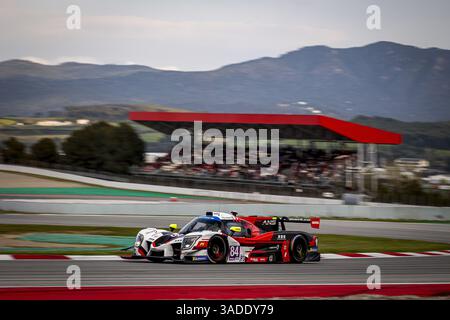 84 LEMOINE Julien (fra), TROJANI Paul (fra), ans Motorsport, Ligier JS P325, LMP3 Pro-am, Action während der 1. Runde des Michelin Le Mans Cup 2025 auf dem Circuit de Barcelona-Catalunya vom 4. bis 6. April 2025 in Barcelona, Spanien Stockfoto