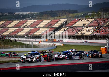 84 LEMOINE Julien (fra), TROJANI Paul (fra), ans Motorsport, Ligier JS P325, LMP3 Pro-am, Action während der 1. Runde des Michelin Le Mans Cup 2025 auf dem Circuit de Barcelona-Catalunya vom 4. bis 6. April 2025 in Barcelona, Spanien Stockfoto