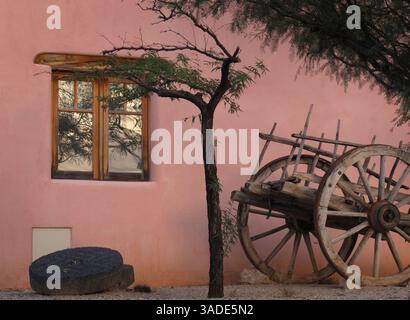 19. November 2011 - Tucson, AZ, USA - auf der Tanque Verde, einer Ranch, die bis zum Saguaro-Nationalpark in der Nähe von Tucson, Arizona, reicht, finden Gäste ein „Gunsmoke“-Leben. (Bild: © Jim Buchta/Minneapolis Star Tribune/MCT/ZUMAPRESS.com) Stockfoto