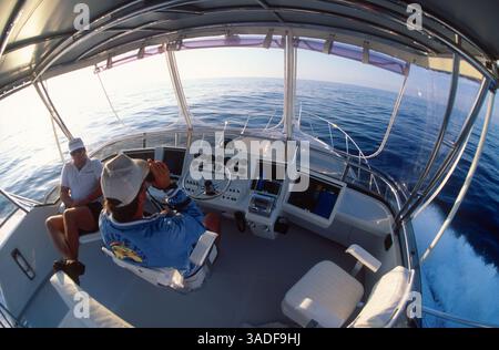 November 2002; Cabo San Lucas, MEXIKO; Suche nach dem schwer fassbaren Marlin an Bord des Sportfischers vor Cabo San Lucas, Mexiko. (Bild: Larry Dunmire/ZUMAPRESS.com) Stockfoto