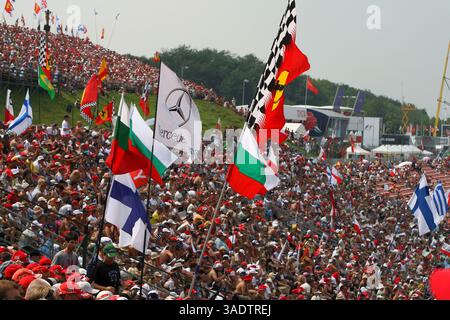 Fans...Formel-1-Weltmeisterschaft, Rd 11, Großer Preis Von Ungarn, Qualifikationstag, Budapest, Ungarn, Samstag, 2. August 2008 (Credit Image: Sutton Motorsports/ZUMAPRESS.com) Stockfoto