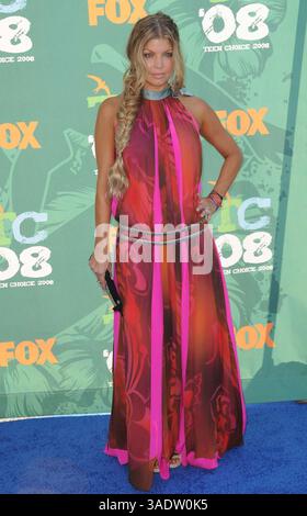 August 2008 - Los Angeles, Kalifornien, USA - Sänger FERGIE bei den Teen Choice Awards 2008 im Universal Amphitheater (Bild: Jeff Frank/ZUMAPRESS.com) Stockfoto