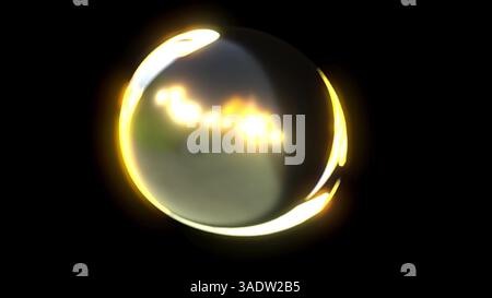 3D, organische Glaskugel 3D-Rendering Stockfoto