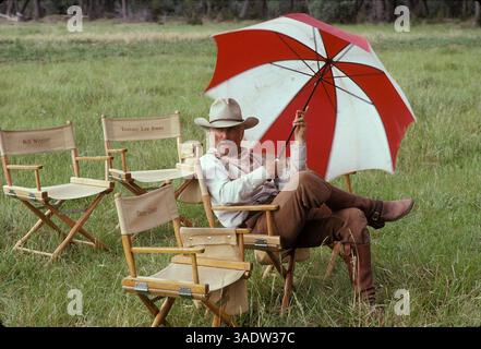 August 1988 - Albuquerque, New Mexico, USA - US-amerikanischer Filmschauspieler und Regisseur ROBERT DUVALL vor Ort für die Dreharbeiten von „Lonesome Dove“ (Bild: Bernard Fallon/ZUMAPRESS.com) Stockfoto
