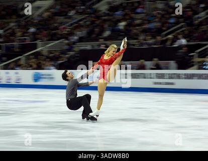 Am 28. Januar 2012 treten Madison Hubbell und Zachary Donohue bei der US-Eiskunstlauf-Meisterschaft 2012 im HP Pavilion in San Jose, CA, an. â© Damon Tarver/Cal Sport Media(Kreditbild: © Damon Tarver/Cal Sport Media/ZUMAPRESS.com) Stockfoto