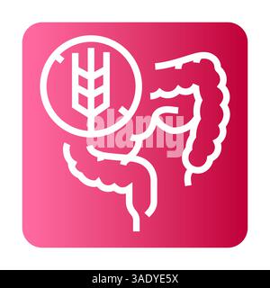 Schwarze Linie für Zöliakie Desiase für digitale und gedruckte Projekte. Minimale bereinigte Symbole für Apps und Websites. Stockfoto