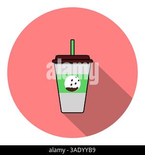 Symbol für Einwegkaffeetassen mit Kaffeebohnen-Logo Stock Vektor