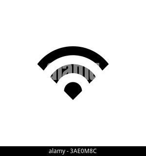 Signalsymbol in schwarzer Farbe auf weißem Hintergrund, drahtlose Verbindung oder Technologie Stock Vektor