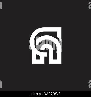 Buchstaben cn Schlaufenstreifen geometrischer einfacher Logo-Vektor Stock Vektor