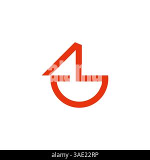 Einfacher Vektor für geometrische Linien für Segelboote Stock Vektor