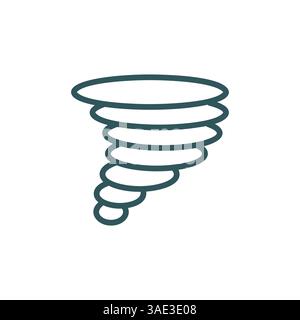 Tornado-Vektorsymbol. Sturmwind Sturmschild. Meteorologie Zeichen. Graph Symbol für Reisen, Tourismus und Wetter Website und Apps Design, Logo, App, UI Stock Vektor