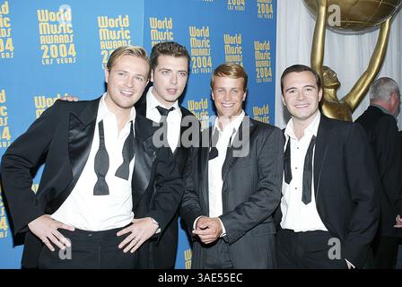 September 2004; Las Vegas, NV, USA; Singer Group WESTLIFE beim 16. jährlichen World Music Awards im Thomas and Mack Center. (Bild: Rena Durham/ZUMAPRESS.com) Stockfoto