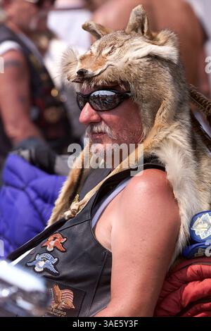 August 2000; Hulett, Wyoming, USA; Leute der Sturgis Motorradrallye - Hulett Ham und Jam... (Bild: Alan Carroll/ZUMAPRESS.com) Stockfoto