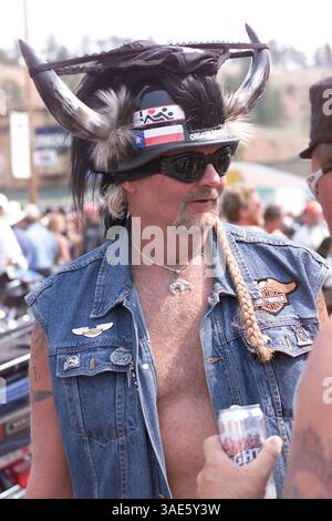 August 2000; Hulett, Wyoming, USA; Leute der Sturgis Motorradrallye - Hulett Ham und Jam... (Bild: Alan Carroll/ZUMAPRESS.com) Stockfoto