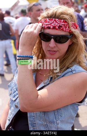 August 2000; Hulett, Wyoming, USA; Leute der Sturgis Motorradrallye - Hulett Ham und Jam... (Bild: Alan Carroll/ZUMAPRESS.com) Stockfoto