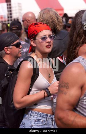 August 2000; Hulett, Wyoming, USA; Leute der Sturgis Motorradrallye - Hulett Ham und Jam... (Bild: Alan Carroll/ZUMAPRESS.com) Stockfoto