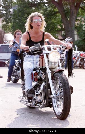 August 2000; Hulett, Wyoming, USA; Leute der Sturgis Motorradrallye - Hulett Ham und Jam... (Bild: Alan Carroll/ZUMAPRESS.com) Stockfoto