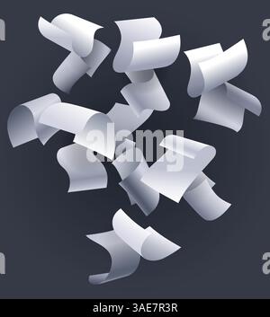 3D herunterfallende Papierbögen Stock Vektor