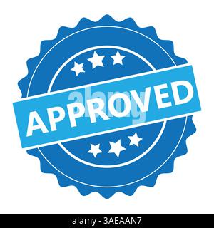 Genehmigter Blauer Kreisstempel-Vektor – Design Der Qualitätssicherungszertifikate Stock Vektor