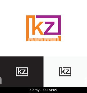 KZ, ZK Letter, ursprünglicher Logo Design Template Vektor Stock Vektor