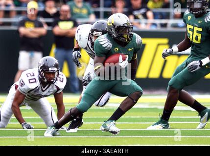 17. September 2011: De'Anthony Thomas #6 in Aktion während des NCAA Football Spiels zwischen den Oregon Ducks und Southern Missouri im Autzen Stadium, Eugene OR (Credit Image: © Larry C. Lawson/Cal Sport Media/ZUMAPRESS.com) Stockfoto