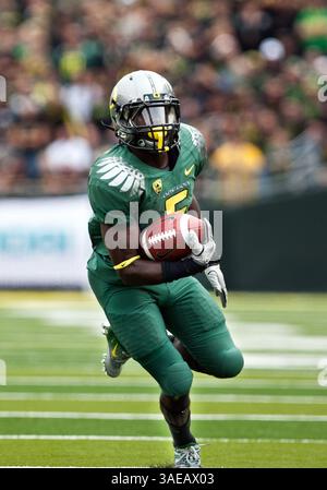 17. September 2011: De'Anthony Thomas #6 in Aktion während des NCAA Football Spiels zwischen den Oregon Ducks und Southern Missouri im Autzen Stadium, Eugene OR (Credit Image: © Larry C. Lawson/Cal Sport Media/ZUMAPRESS.com) Stockfoto
