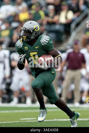 17. September 2011: De'Anthony Thomas in Aktion während des NCAA Football-Spiels zwischen den Oregon Ducks und Southern Missouri im Autzen Stadium, Eugene OR (Foto: © Larry C. Lawson/Cal Sport Media/ZUMAPRESS.com) Stockfoto