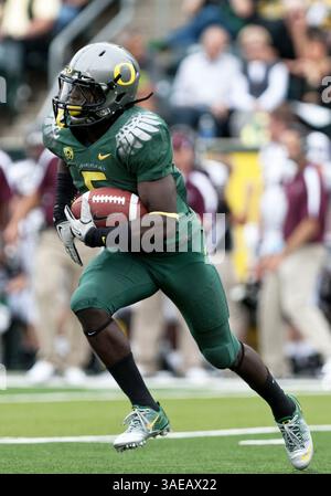 17. September 2011: De'Anthony Thomas in Aktion während des NCAA Football-Spiels zwischen den Oregon Ducks und Southern Missouri im Autzen Stadium, Eugene OR (Foto: © Larry C. Lawson/Cal Sport Media/ZUMAPRESS.com) Stockfoto