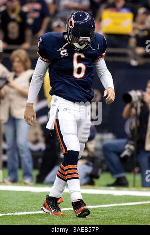 18. September 2011: Chicago Bears Quarterback Jay Cutler #6 während des NFL Football-Spiels zwischen den Chicago Bears und den New Orleans Saints im Louisiana Superdome in New Orleans, LA. (Bild: © Jonathan Bachman/Cal Sport Media/ZUMAPRESS.com) Stockfoto