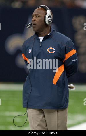 18. September 2011: Chicago Bears Head Coach Lovie Smith während des NFL Football Spiels zwischen den Chicago Bears und den New Orleans Saints im Louisiana Superdome in New Orleans, LA. (Bild: © Jonathan Bachman/Cal Sport Media/ZUMAPRESS.com) Stockfoto