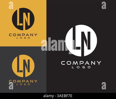 LN, NL Letter, Anfangsbuchstabe mit Logo und Kreisform Stock Vektor