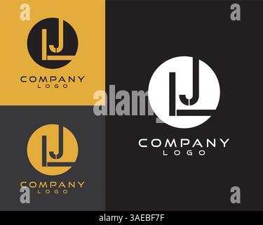 LJ, JL Letter, Initial Logo Design Letter in Kreisform Stock Vektor