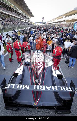 Ambiance Grille de Start, Startaufstellung während der 4 Stunden von Barcelona, 1. Runde der European Le Mans Series 2025 auf dem Circuit de Barcelona-Catalunya vom 4. Bis 6. April 2025 in Barcelona, Spanien Stockfoto