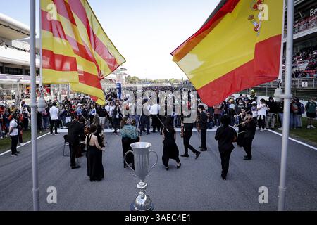 Ambiance Grille de Start, Startaufstellung während der 4 Stunden von Barcelona, 1. Runde der European Le Mans Series 2025 auf dem Circuit de Barcelona-Catalunya vom 4. Bis 6. April 2025 in Barcelona, Spanien Stockfoto