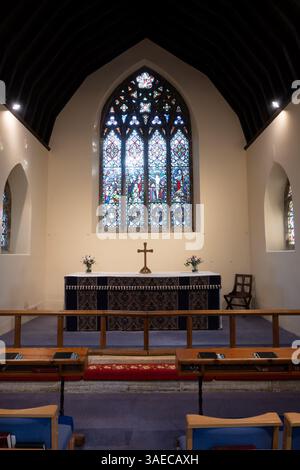 Chor und Altar, St. David's Church, Moreton-in-Marsh, Gloucestershire, England, UK Stockfoto