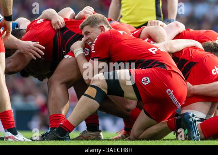 Toulouse, Frankreich. April 2025. Jack Willis aus Toulouse während des Champions Cup, Achtelfinale des Rugby-union-Spiels zwischen Stade Toulousain und Sale Sharks am 6. April 2025 im Stadion in Toulouse, Frankreich - Foto Nathan Barange/DPPI Credit: DPPI Media/Alamy Live News Stockfoto