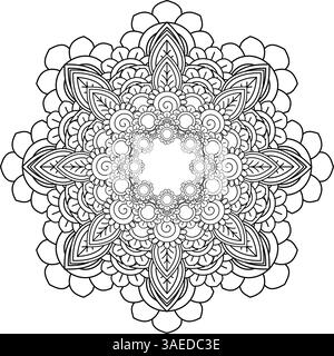 Von Meditation inspirierte Mandalas für Coloring und Achtsamkeit Stockfoto