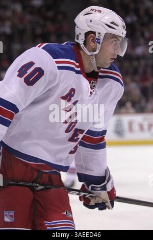 19. November 2011: Montreal, Québec, Kanada - der New-York Rangers-Stürmer Erik Christensen (40) im zweiten Spielabschnitt des Montreal Canadiens gegen die New-York Rangers im Bell Center. Nach zwei Perioden führt Montreal 2:0. (Bild: © Phillippe Champoux/Southcreek/ZUMAPRESS.com) Stockfoto