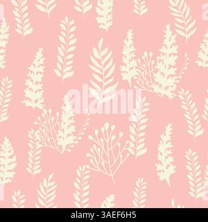 Dekoratives nahtloses Vintage-Muster im klassischen Stil mit kleinen Blüten, ditsy. Silhouetten von Blumen, zweifarbige Ornamente in Pastellfarben Stock Vektor