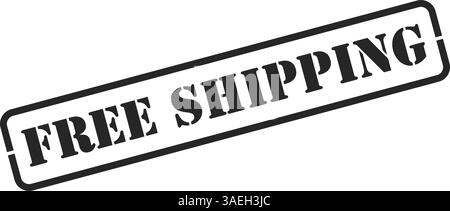 Freier Versand Gummistempel Vektor isoliert Stock Vektor