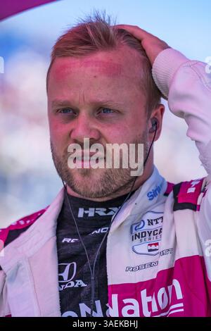 FELIX ROSENQVIST (60) (SWE) aus Varnamo, Schweden, bereitet sich auf die Qualifikation für die Hy-Vee Milwaukee Mile 250 auf der Milwaukee Mile in West Allis, WI, We vor Stockfoto