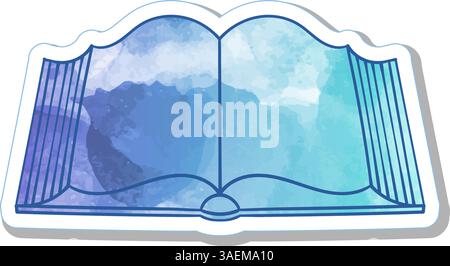 Handgezeichnetes Aquarell-Buch-Doodle Stock Vektor