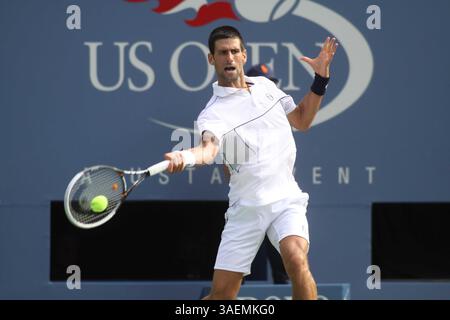 September 2011 - New York, New York, USA - NOVAK DJOKOVIC. Am 11. Tag der US Open Tennis.in Queens 9-8-2011. 2011.(Bild: © John Barrett/Globe Photos/ZUMAPRESS.com) Stockfoto