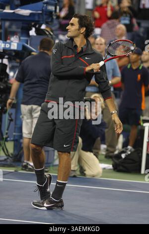 September 2011 - New York, New York, USA - ROGER FEDERER. Am 11. Tag der US Open Tennis.in Queens 9-8-2011. 2011.(Bild: © John Barrett/Globe Photos/ZUMAPRESS.com) Stockfoto