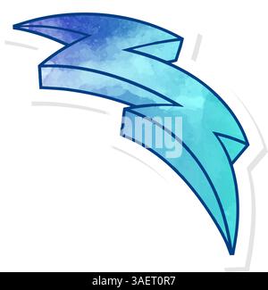 Handgezeichnetes Donner-Doodle im Sticker-Stil Stock Vektor