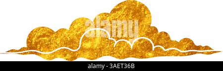 Wolkenillustration in goldfarbenem Stil Stock Vektor